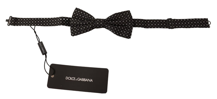 Dolce &amp; Gabbana Black 100% Silk Adjustable Neck Papillon Tie