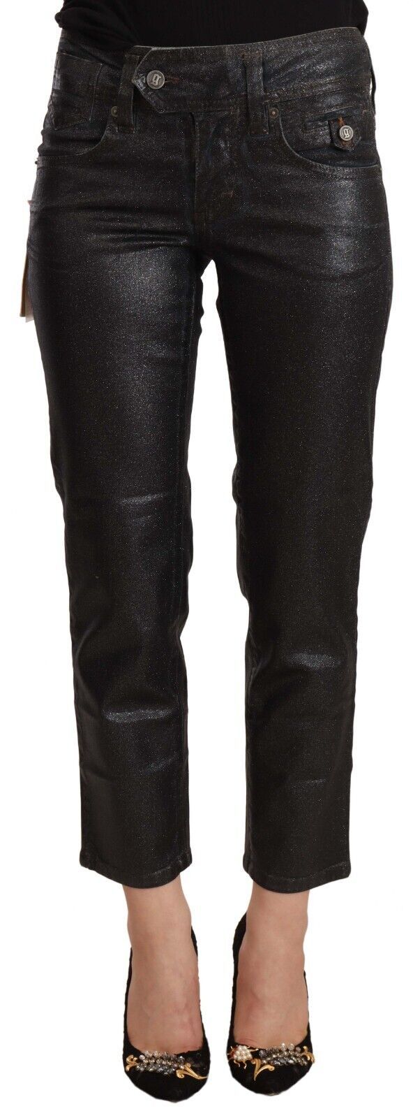 Pantalones cortos negros con purpurina de Galliano Sparkle