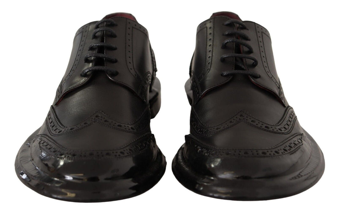 Dolce &amp;amp; Gabbana Derby Oxford élégants en cuir de veau à bout golf