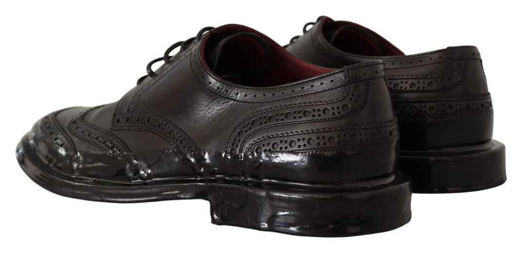 Dolce &amp;amp; Gabbana Derby Oxford élégants en cuir de veau à bout golf