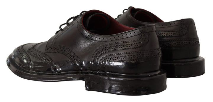 Dolce &amp;amp; Gabbana Derby Oxford élégants en cuir de veau à bout golf