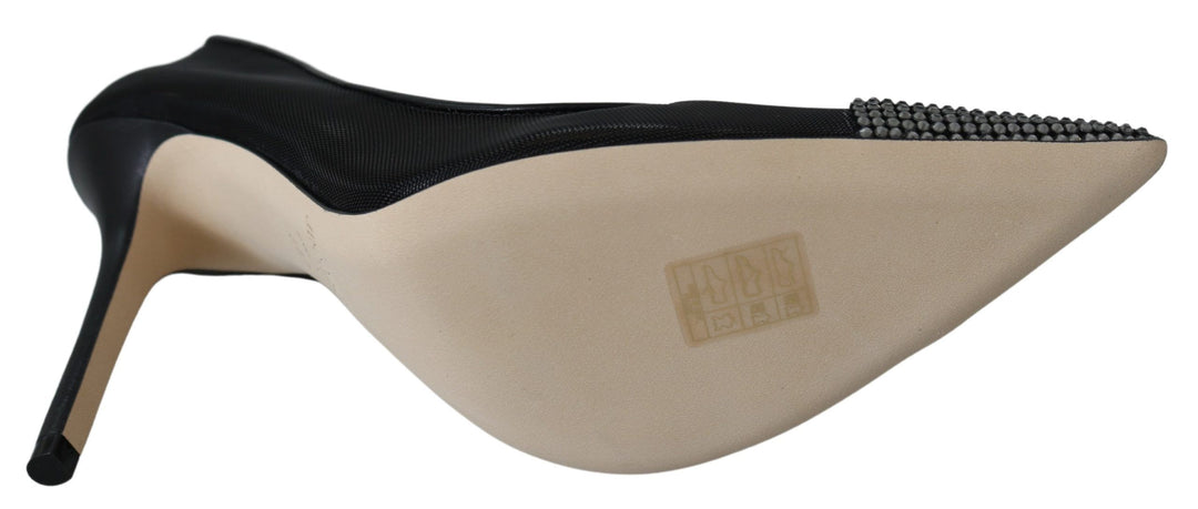 Jimmy Choo - Escarpins élégants en maille noire et cristaux