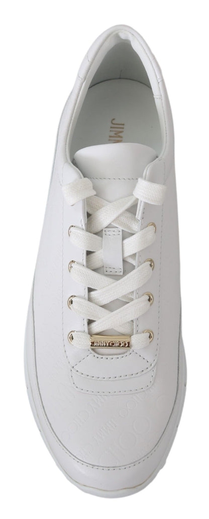 Baskets élégantes en cuir blanc Jimmy Choo