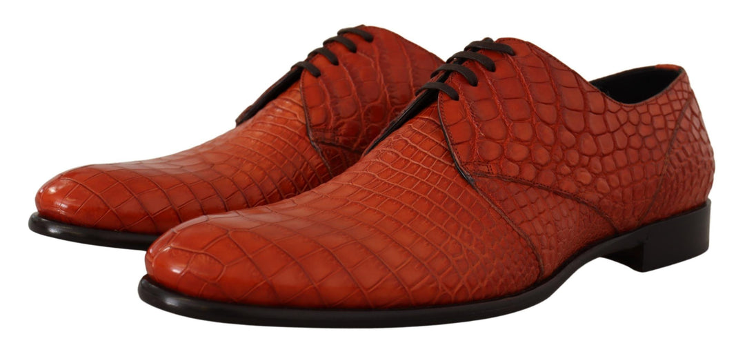 Zapatos de vestir de piel de cocodrilo Dolce Gabbana en color naranja exótico