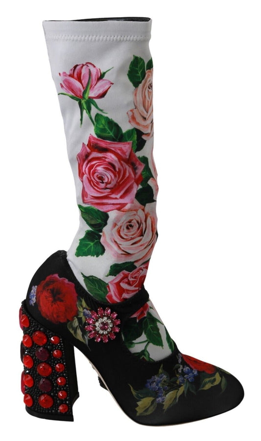 Bottes chaussettes à ornements floraux Dolce &amp; Gabbana