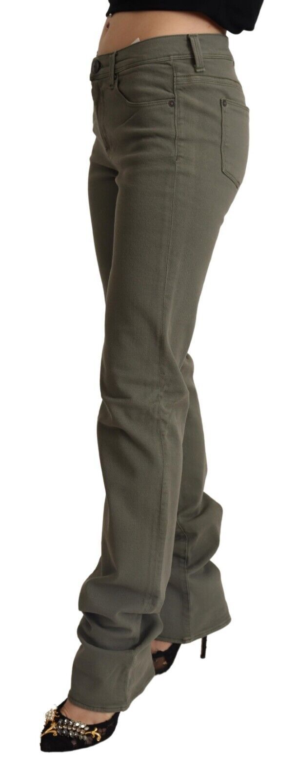 Vaqueros pitillo de cintura baja en gris chic de Ermanno Scervino