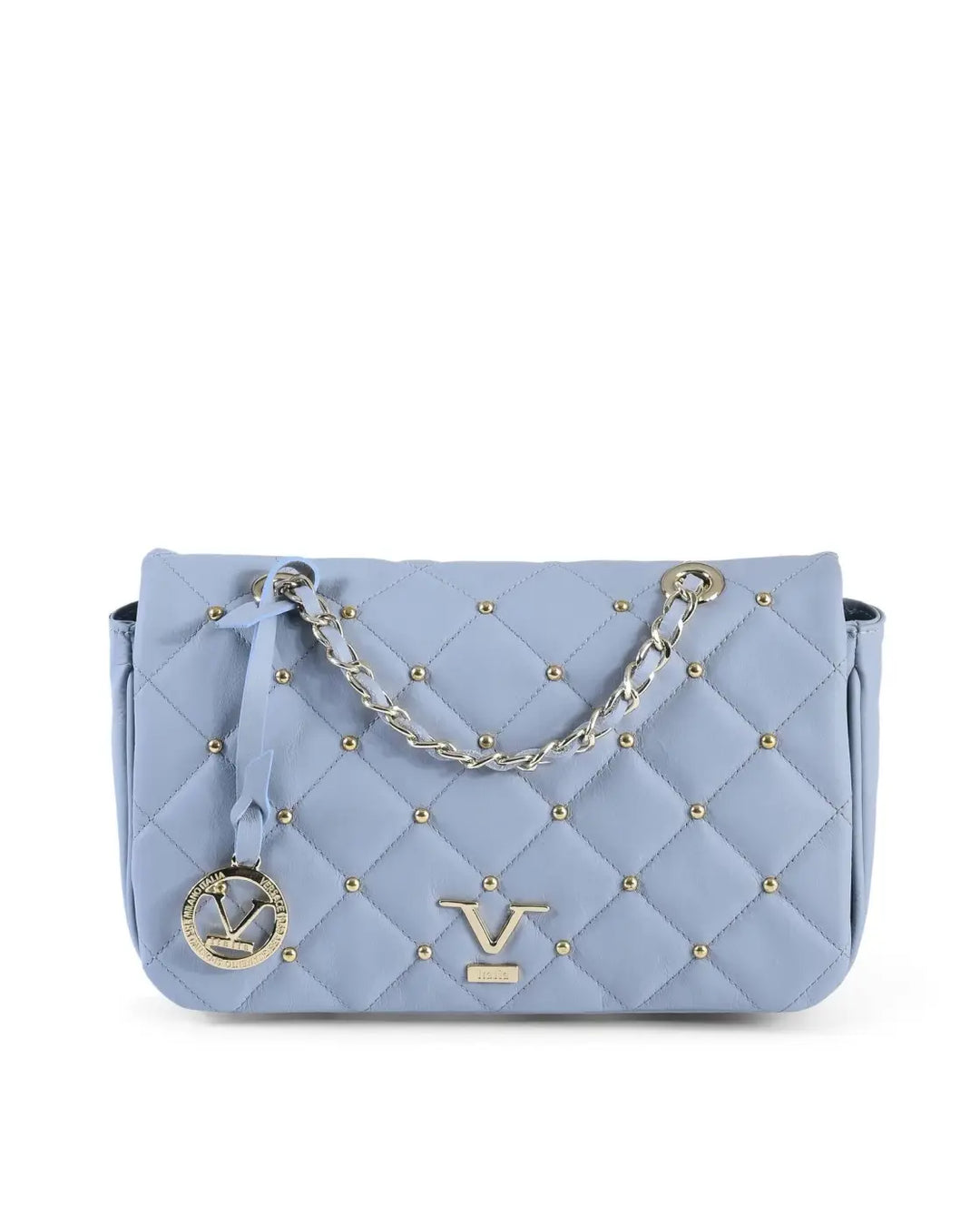 19V69 Italia Blue Leather Shoulder Bag