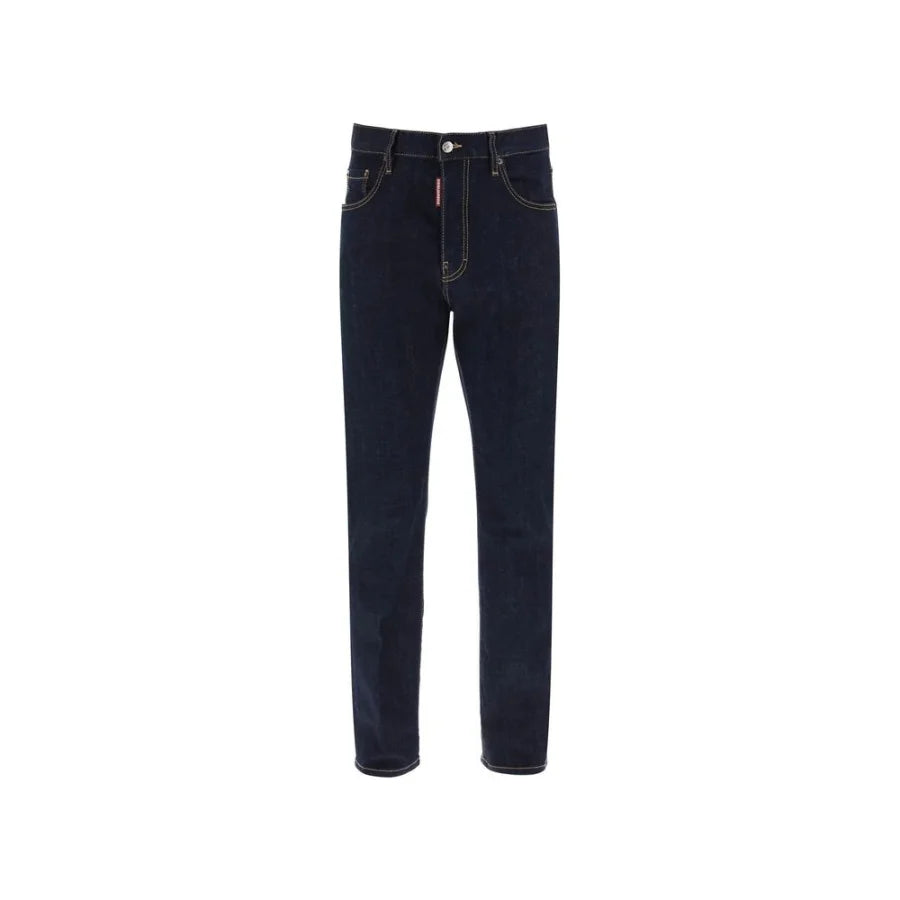 Dsquared² Blue Cotton Straight-Leg Jeans