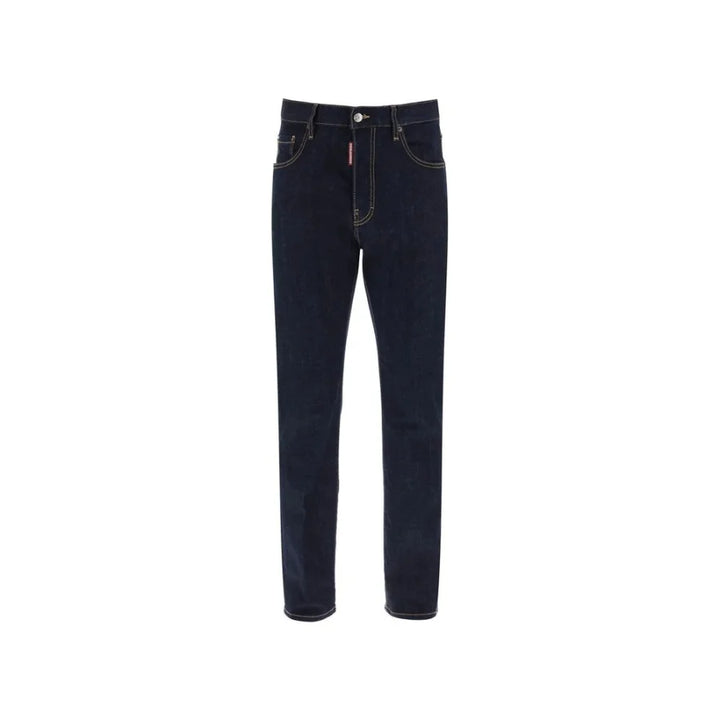 Dsquared² Blue Cotton Straight-Leg Jeans