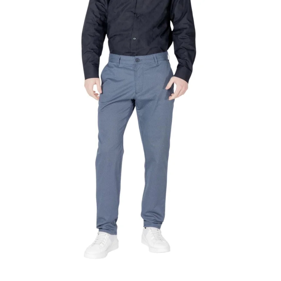 Armani Exchange Blue Cotton Skinny Pants