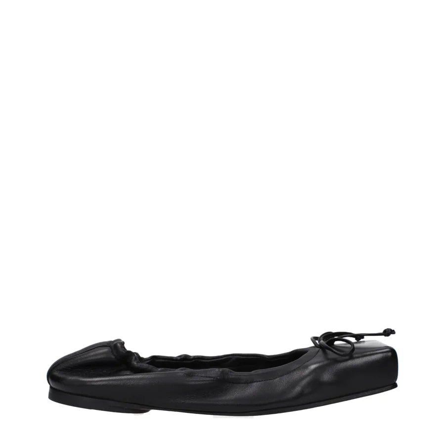 Jacquemus Black Leather Ballet Flats