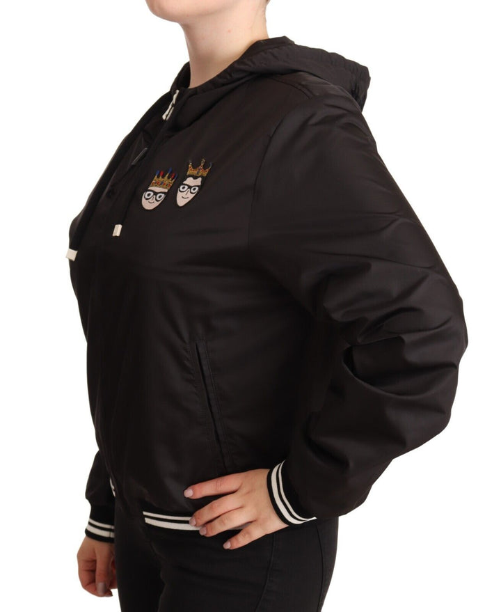 Dolce &amp;amp; Gabbana Élégant blouson aviateur noir à capuche