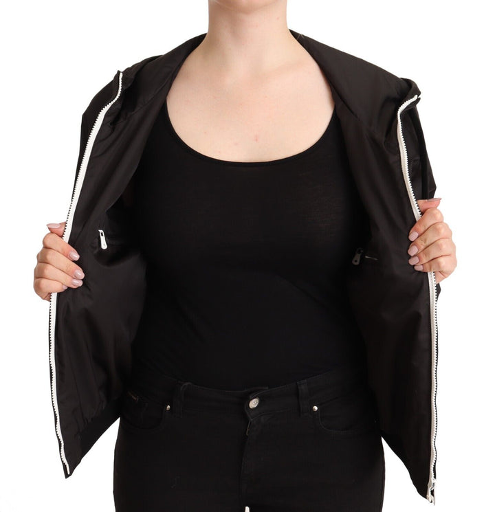 Dolce &amp;amp; Gabbana Élégant blouson aviateur noir à capuche