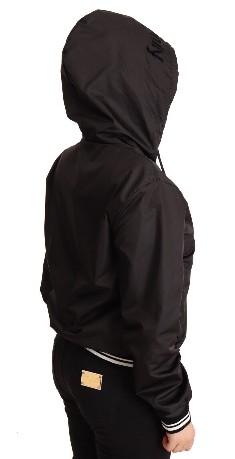 Dolce &amp;amp; Gabbana Élégant blouson aviateur noir à capuche