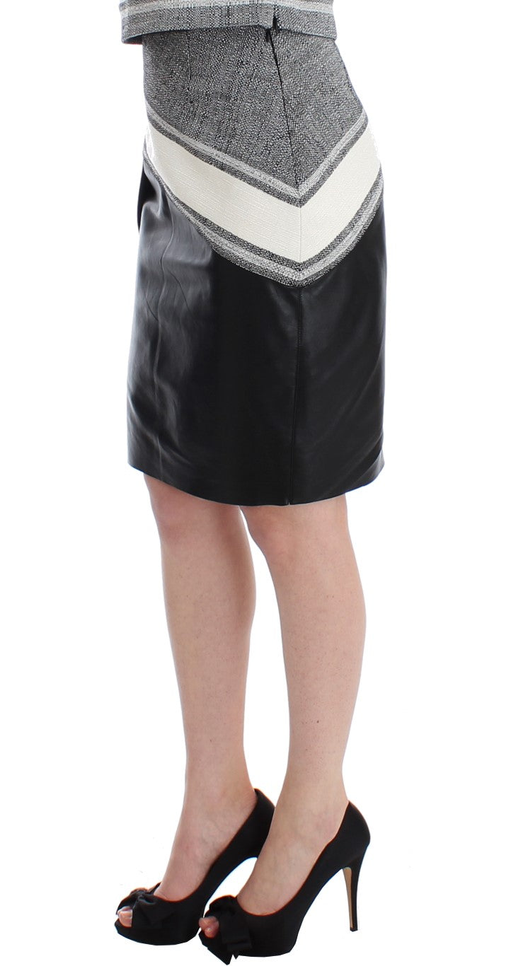 Sachin &amp; Babi Gray Black Liza Leather Straight Pencil