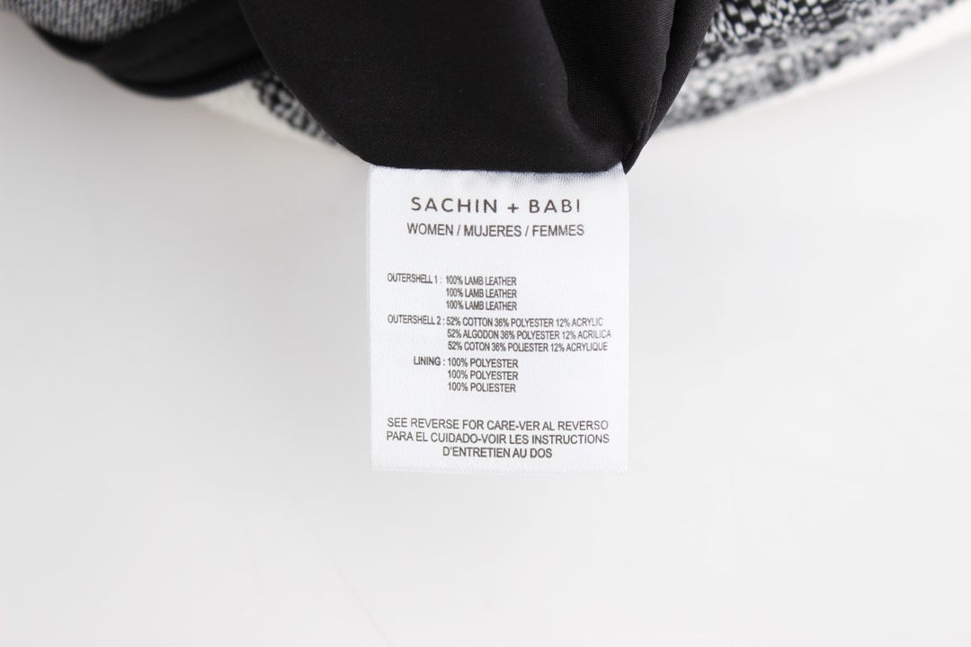 Sachin &amp; Babi Gray Black Liza Leather Straight Pencil