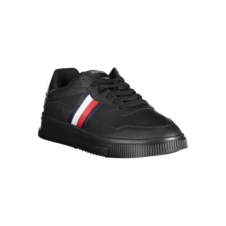 Tommy Hilfiger Black Leather Men’s Sneaker