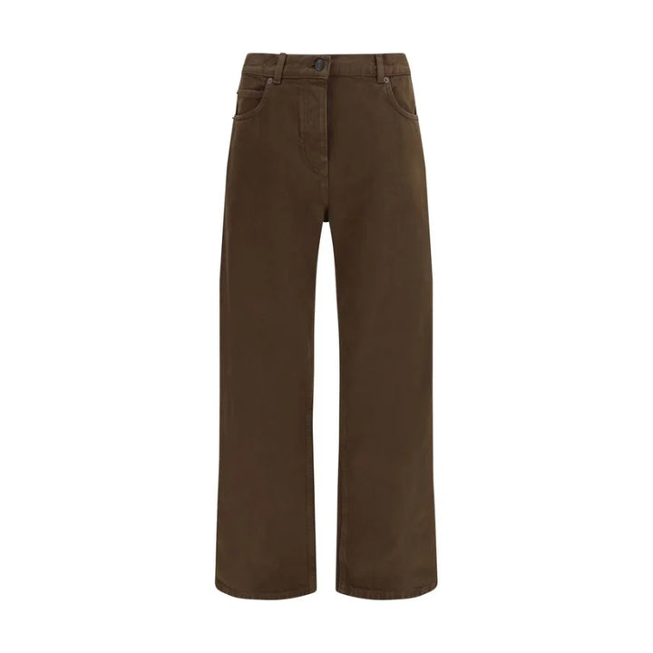 The Row Brown Cotton Straight-Leg Jeans