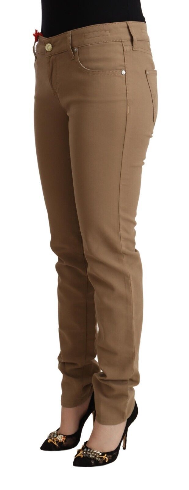 Pantalon skinny taille moyenne marron élégant de Jacob Cohen