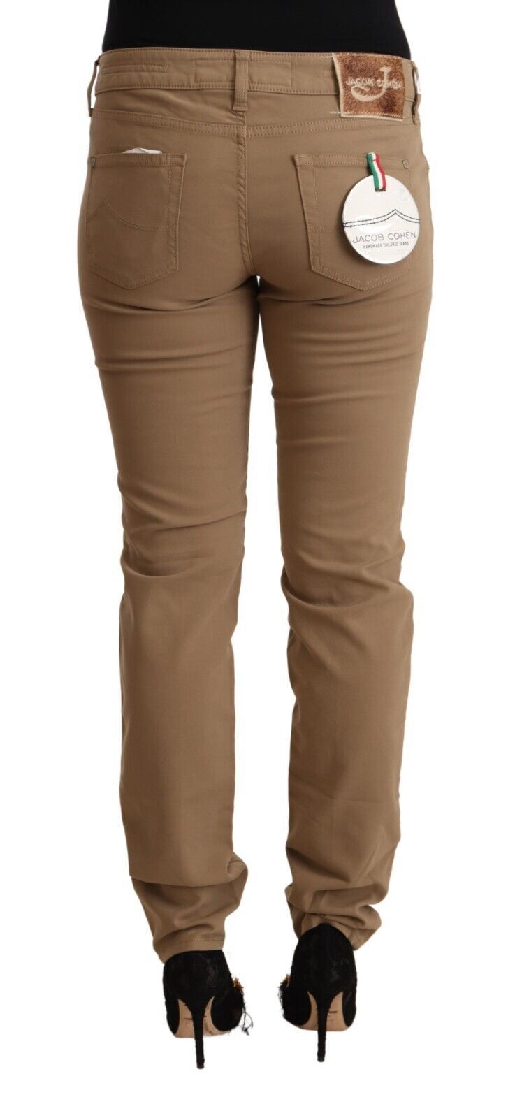 Pantalon skinny taille moyenne marron élégant de Jacob Cohen
