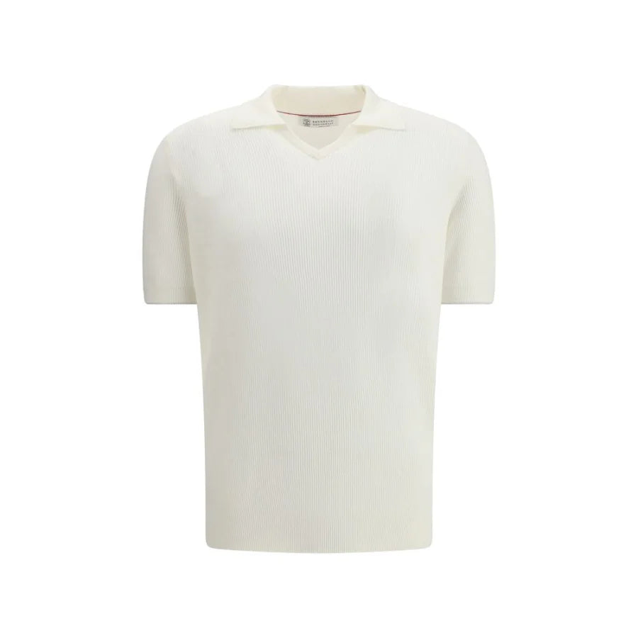 Brunello Cucinelli White Cotton Polo Shirt