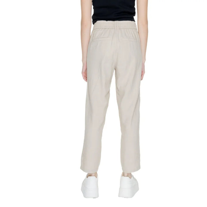 Only Beige Linen Casual Pants