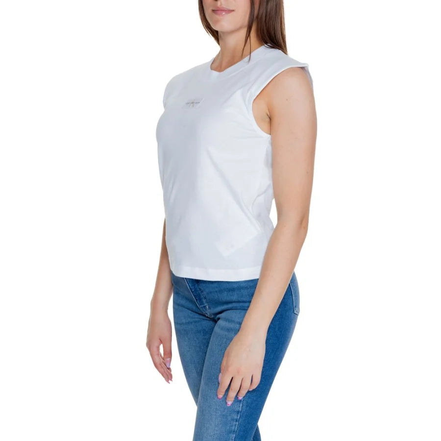 Calvin Klein Jeans White Cotton T-Shirt