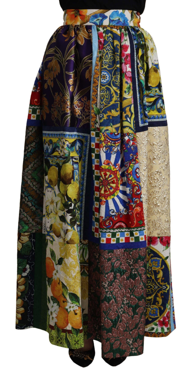 Dolce &amp; Gabbana Multicolor Patchwork Sicily Long Maxi Skirt