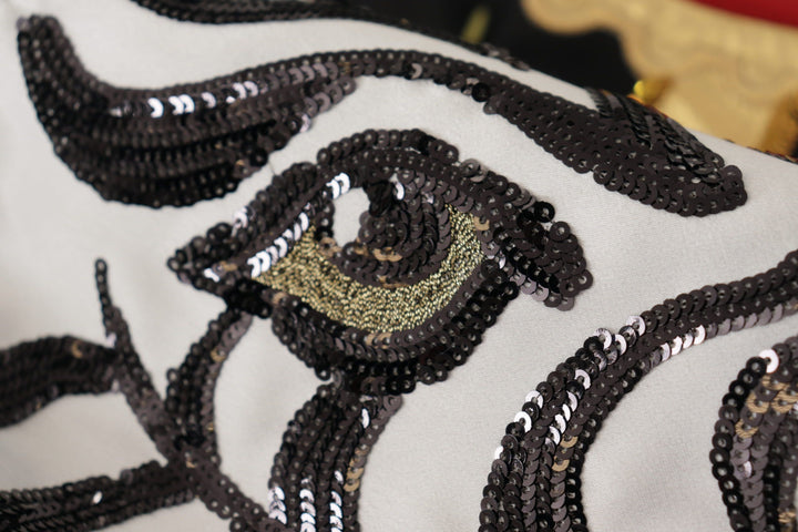 Dolce &amp; Gabbana Black Love Clock Sequined Piano Skirt