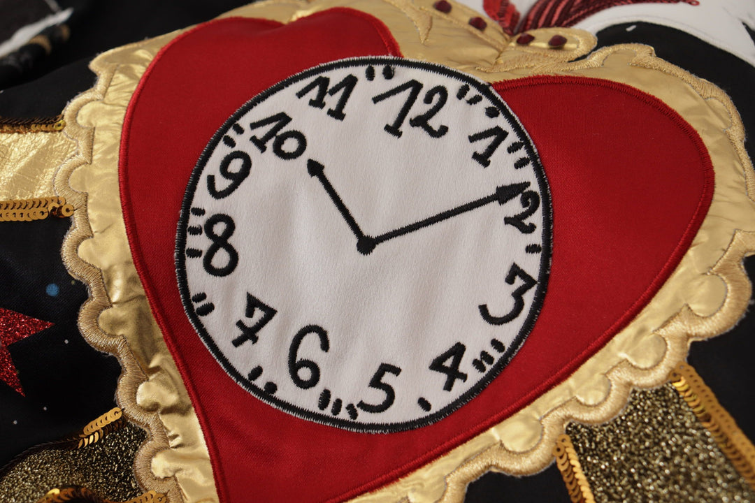 Dolce &amp; Gabbana Black Love Clock Sequined Piano Skirt