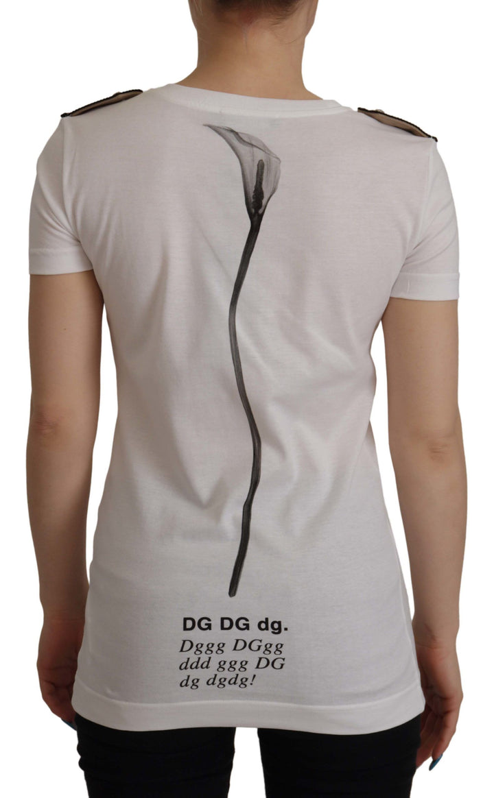 T-shirt ras du cou en coton à imprimé floral élégant Dolce &amp;amp; Gabbana