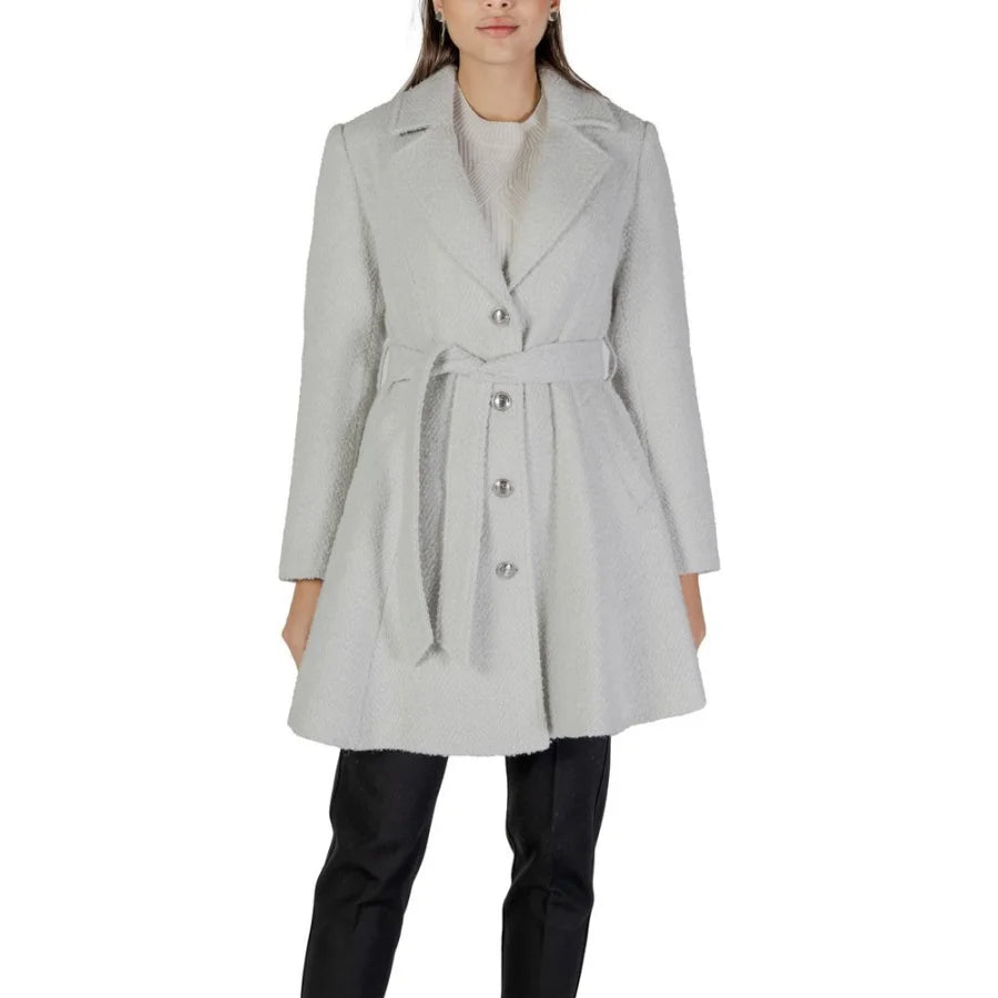 Guess Gray Polyester And Wool Coat