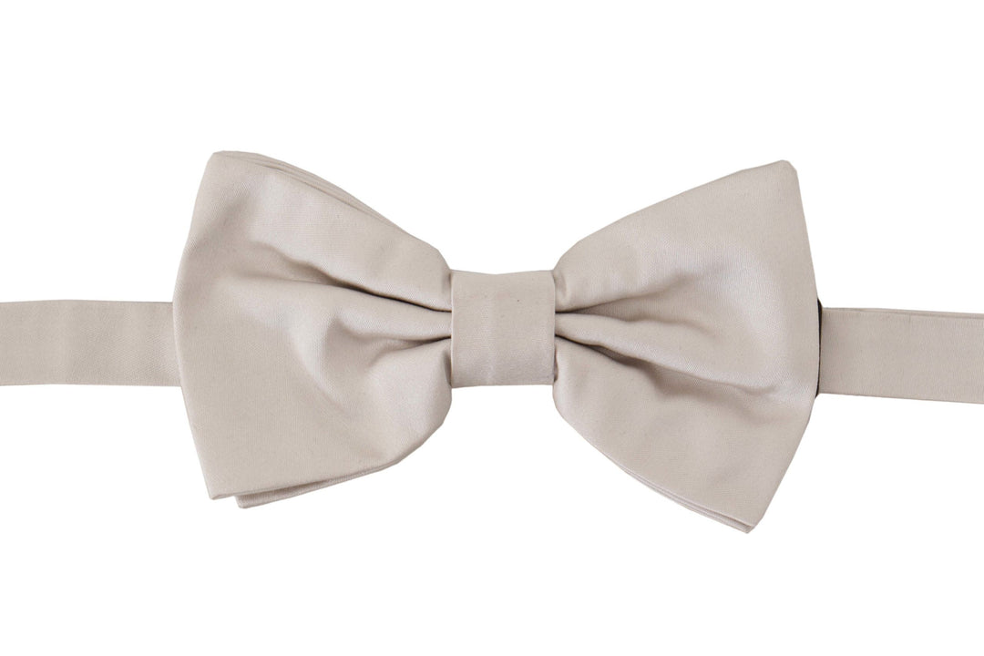 Dolce &amp; Gabbana Gray 100% Silk Adjustable Neck Papillon Tie