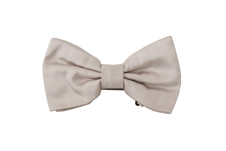 Dolce &amp; Gabbana Gray 100% Silk Adjustable Neck Papillon Tie
