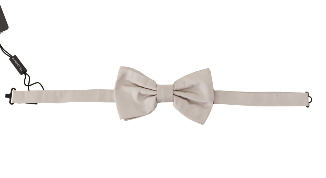 Dolce &amp; Gabbana Gray 100% Silk Adjustable Neck Papillon Tie