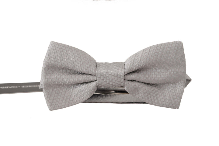 Dolce &amp; Gabbana Gray 100% Silk Adjustable Neck Papillon Tie