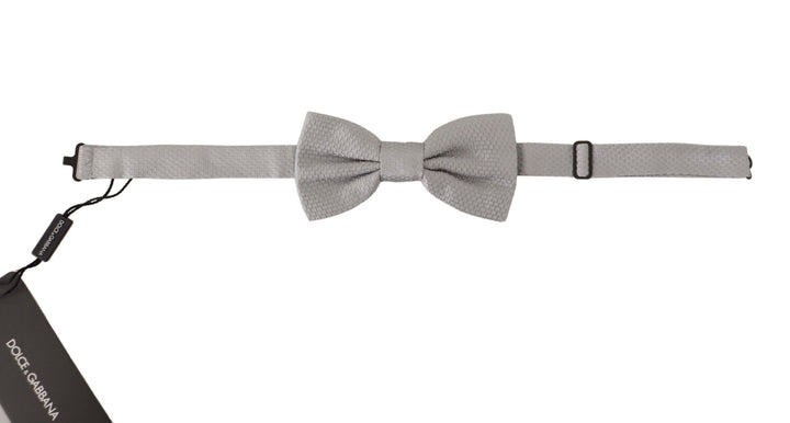 Dolce &amp; Gabbana Gray 100% Silk Adjustable Neck Papillon Tie