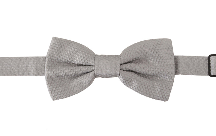 Dolce &amp; Gabbana Gray 100% Silk Adjustable Neck Papillon Tie