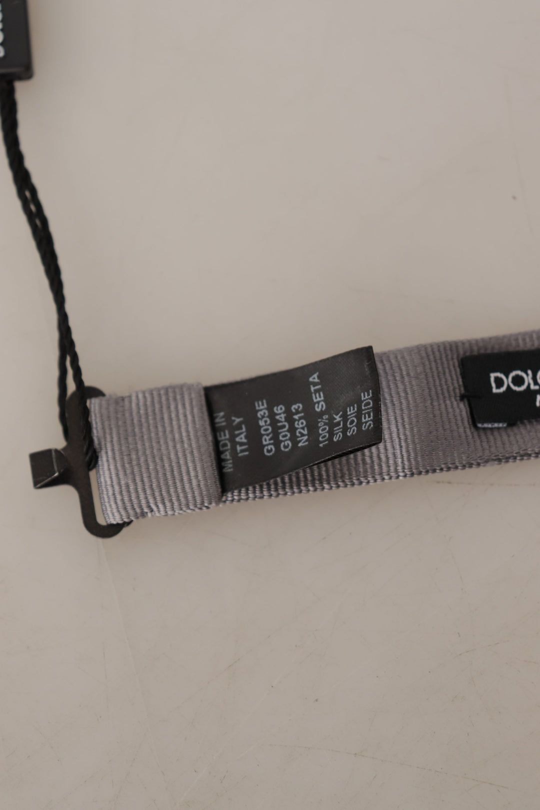 Dolce &amp; Gabbana Gray 100% Silk Adjustable Neck Papillon Tie