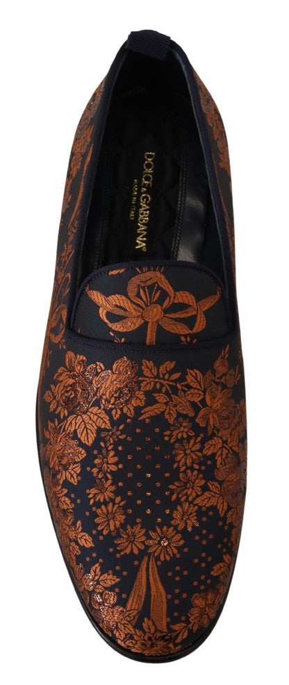 Mocassins élégants à enfiler à motif floral Dolce &amp; Gabbana