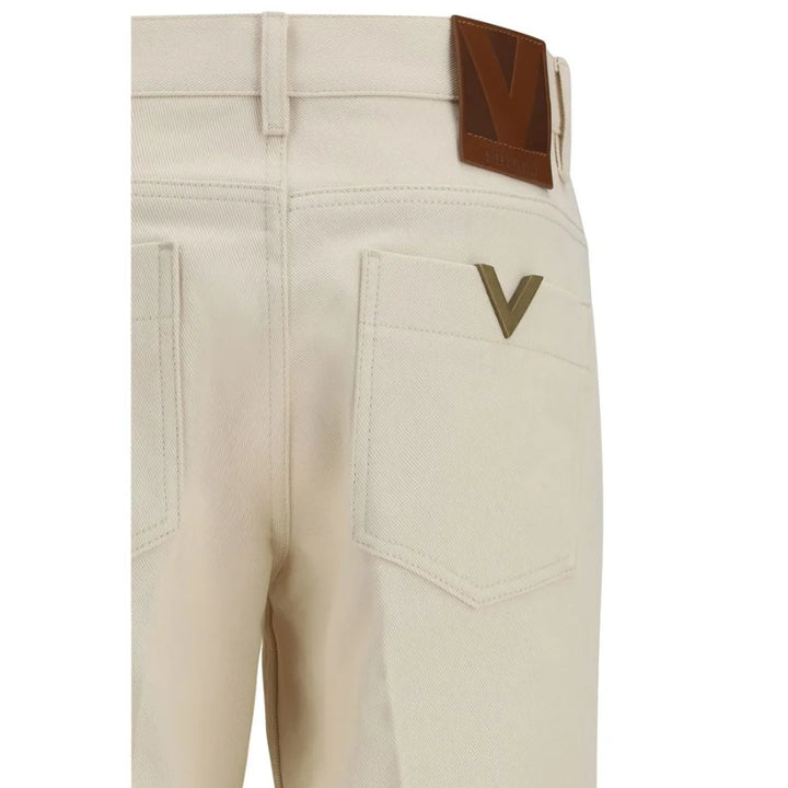 Valentino Beige Cotton Flared Jeans