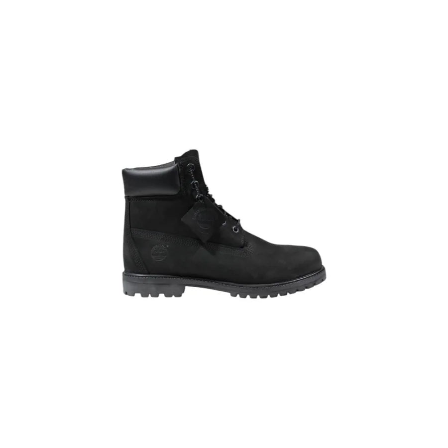 Timberland Black Leather Lace-Up Boots