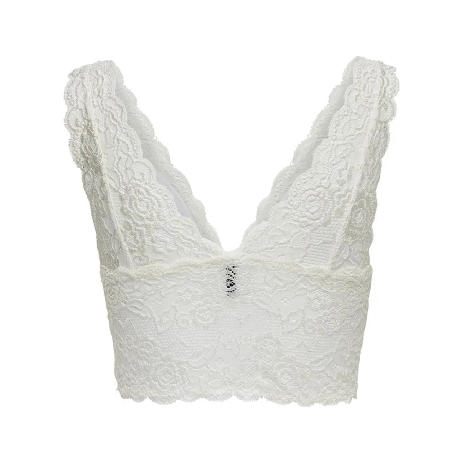 Only White Polyester Bra