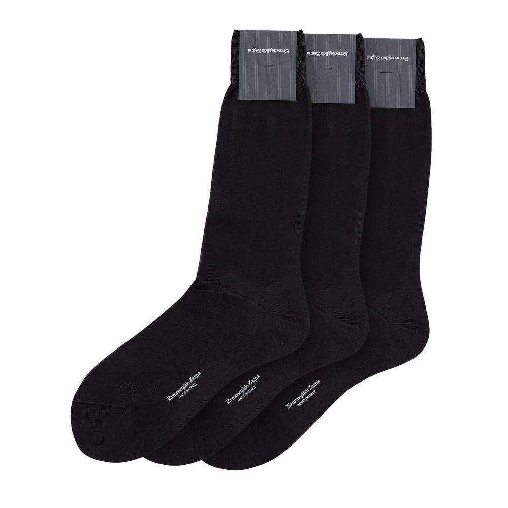 3-Pack Men’s Grey Socks in Scottish Lisle Cotton by Ermenegildo Zegna ZEGNA