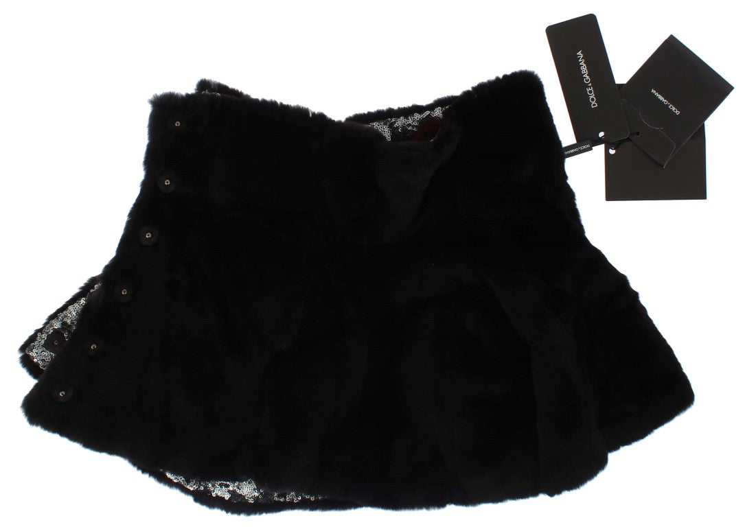 Écharpe en fourrure à paillettes florales élégante Dolce &amp; Gabbana