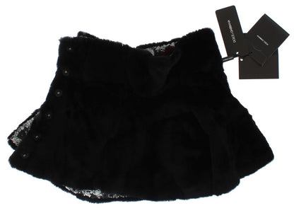 Écharpe en fourrure à paillettes florales élégante Dolce &amp; Gabbana