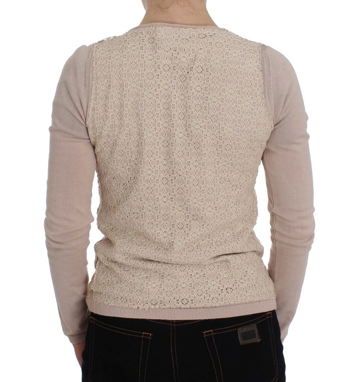 PINK MEMORIES Pink Floral Lace Wrap Sweater