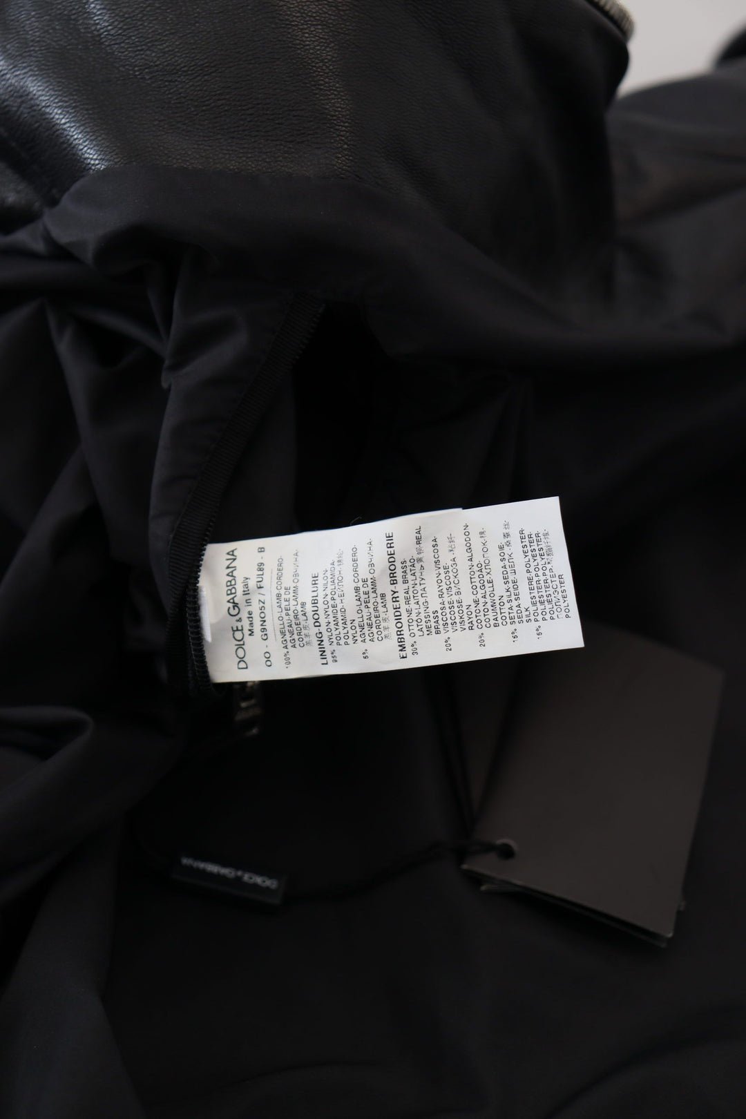 Dolce &amp; Gabbana Black Leather Hooded Blouson Coat Jacket