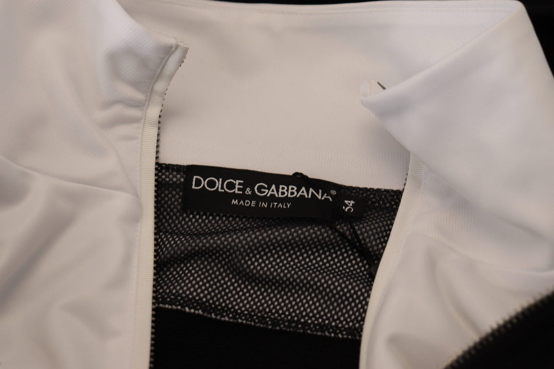 Dolce &amp;amp; Gabbana Élégant blouson aviateur noir à capuche