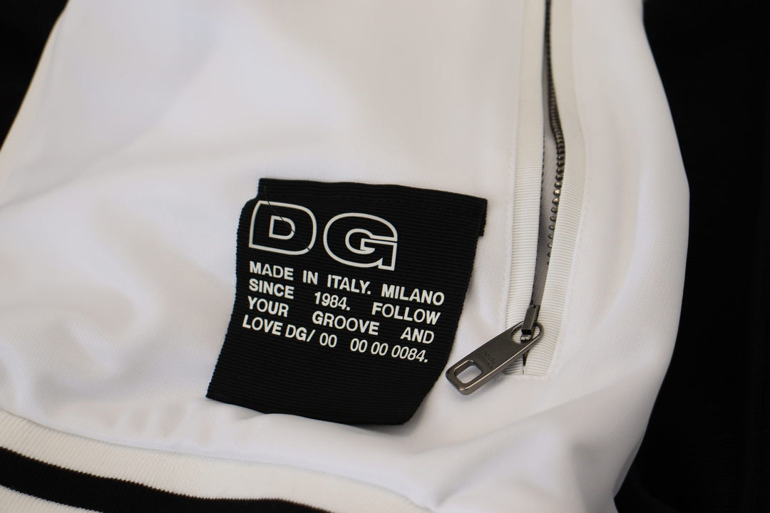 Dolce &amp; Gabbana Black Polyester Hooded Full Zip Jacket